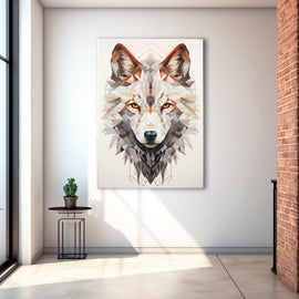 Tableau Loup Géométrique, art mural décoration nature