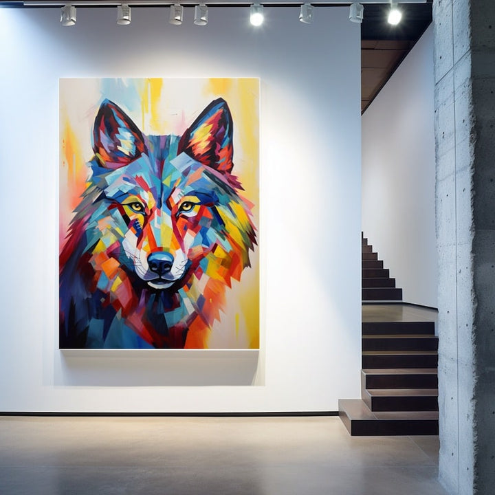 Tableau Loup Moderne, art mural décoration nature