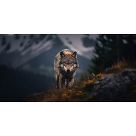Tableau Multi Panneaux Loup, art mural décoration nature