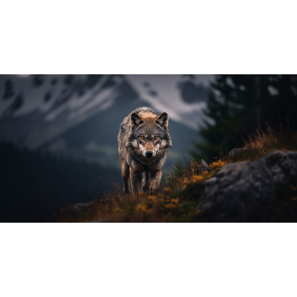 Tableau Multi Panneaux Loup, art mural décoration nature