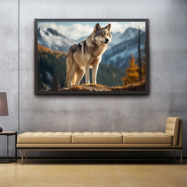 Tableau Loup Paysage, art mural décoration nature