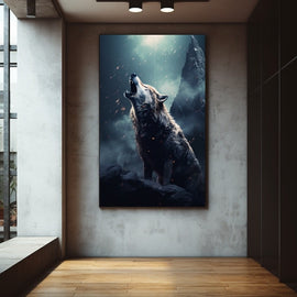 Tableau Loup qui Hurle, art mural décoration nature