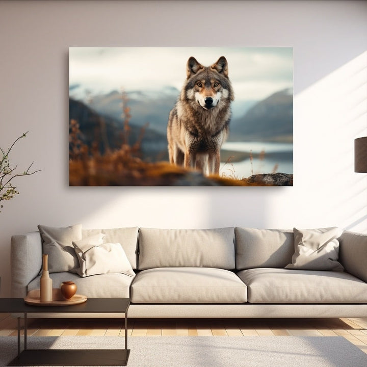 Tableau Loup Scandinave, art mural décoration nature