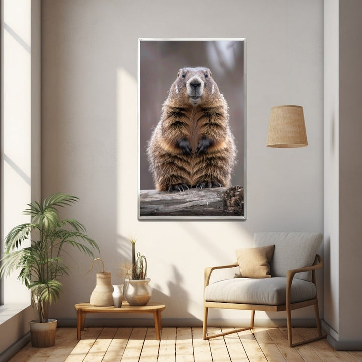 Tableau Marmotte, art mural décoration nature