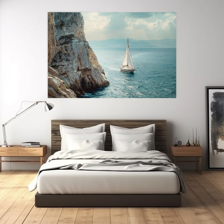 Tableau Bateau au Grand Large, art mural décoration nature