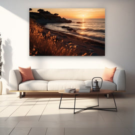 Tableau Horizon Marin Embrasé, art mural décoration nature