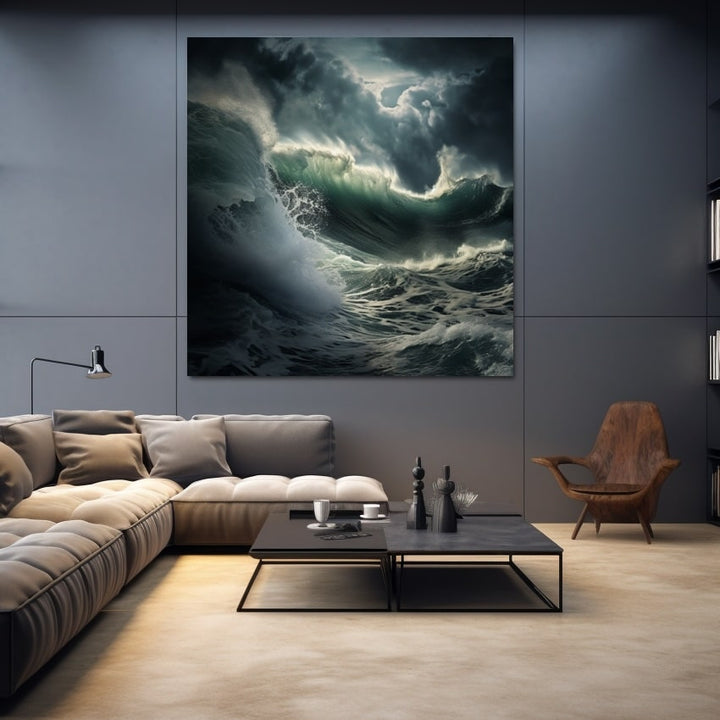 Tableau Mer Déchainée, art mural décoration nature