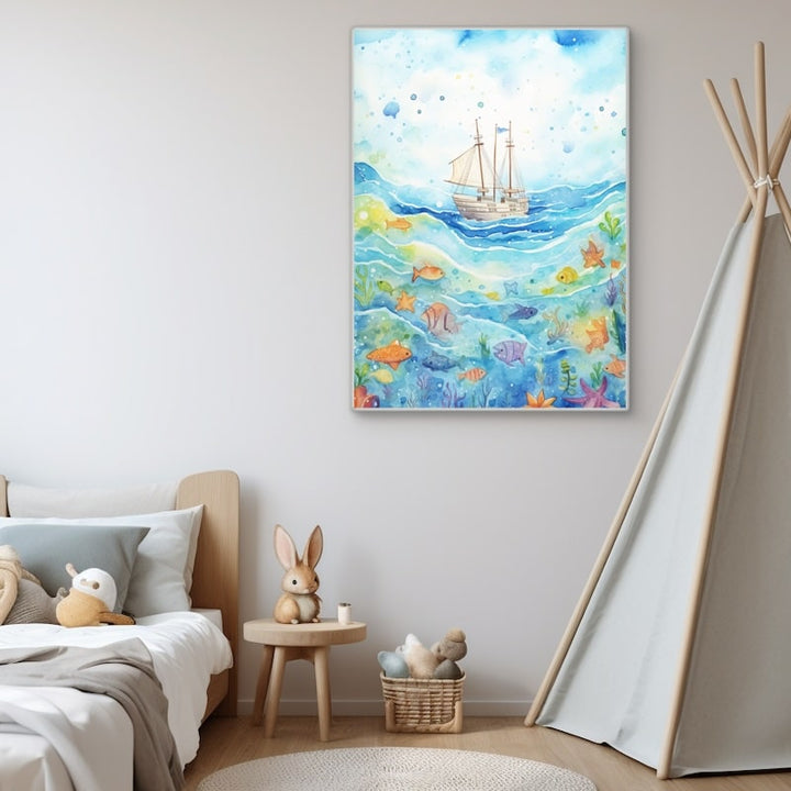 Tableau Mer Enfant, art mural décoration nature