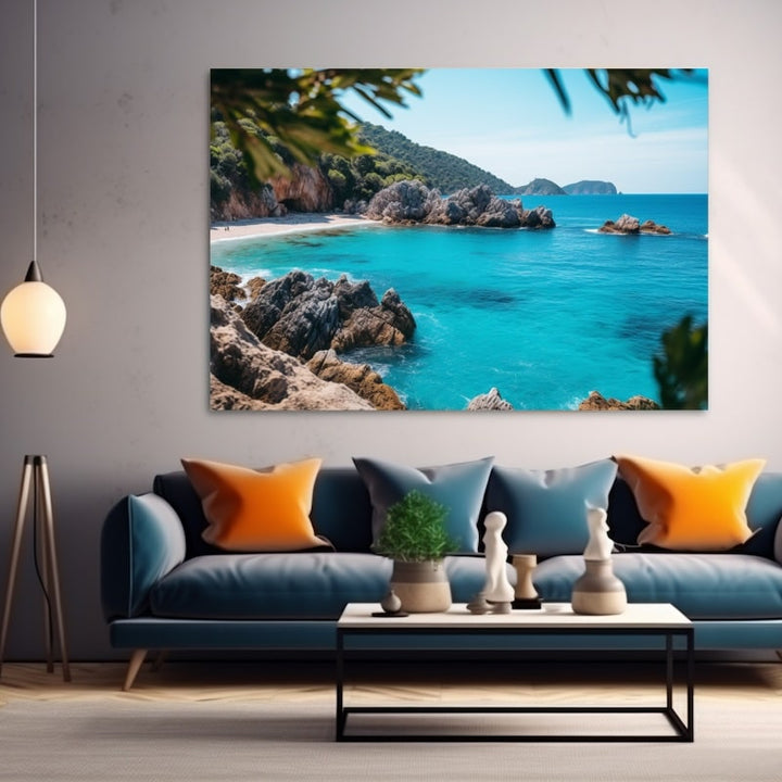 Tableau Crique Turquoise, art mural décoration nature