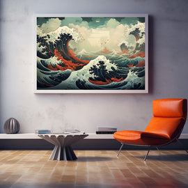 Tableau Mer Japon, art mural décoration nature