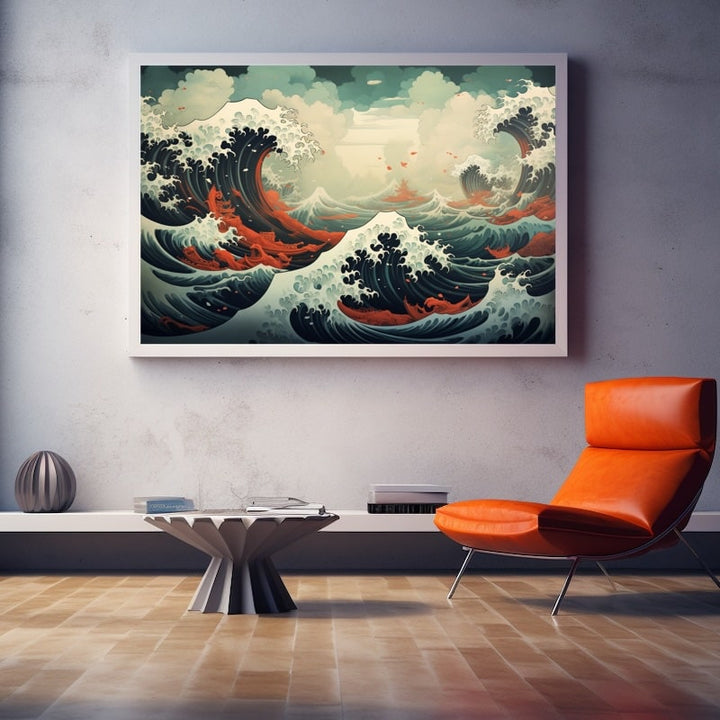 Tableau Mer Japon, art mural décoration nature