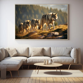 Tableau Meute de Loups, art mural décoration nature