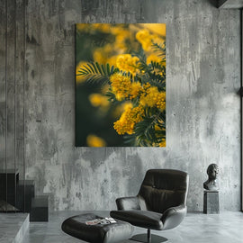 Tableau Mimosa Jaune en Fleurs, art mural décoration nature