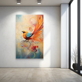Tableau Moderne Abstrait Oiseau, art mural décoration nature
