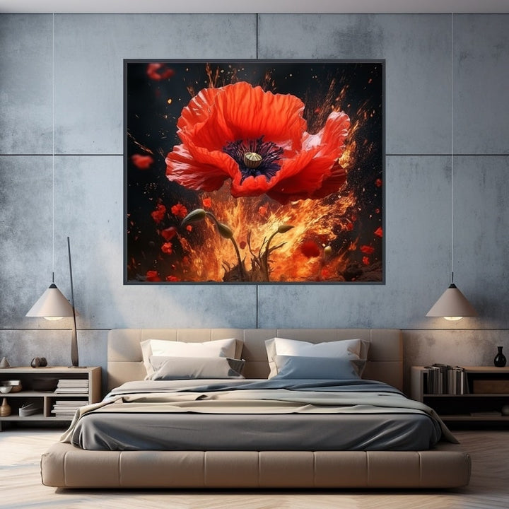 Tableau Moderne Avec Coquelicot
