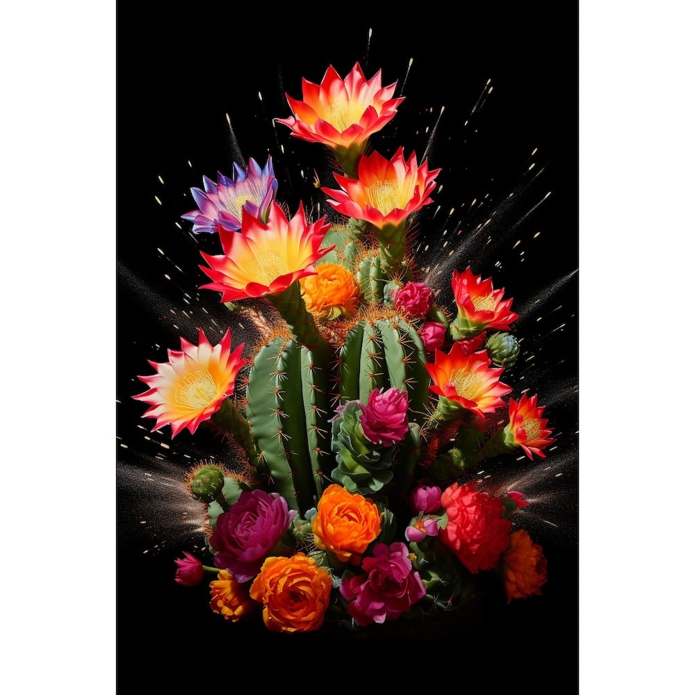 Tableau Moderne Cactus Coloré