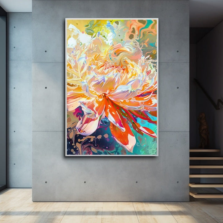 Tableau Moderne Fleurs Stylisées
