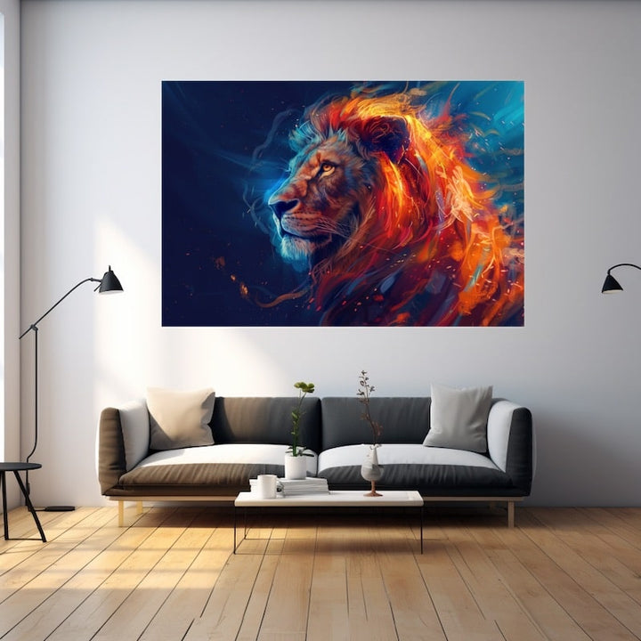 Tableau Moderne Lion, art mural décoration nature