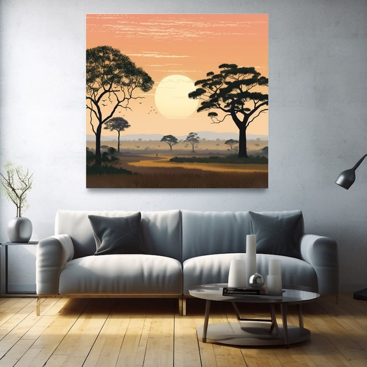 Tableau Moderne Savane, art mural décoration nature