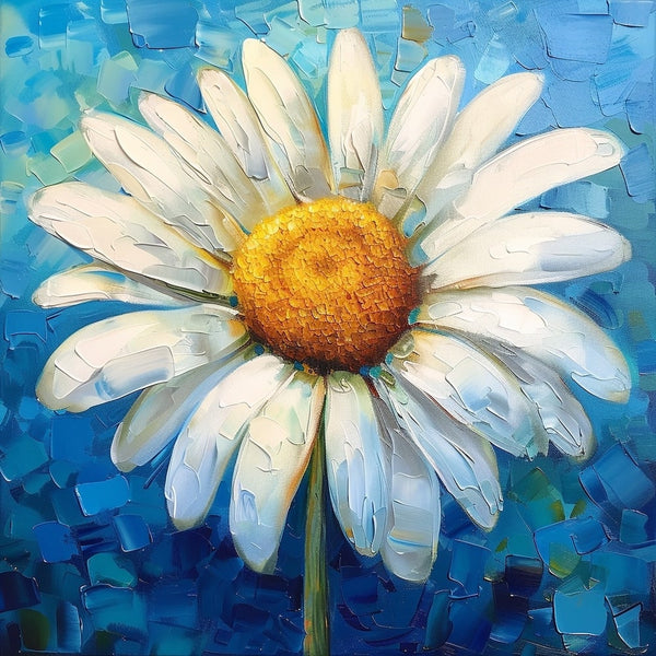 Tableau Moderne de Fleur Blanche