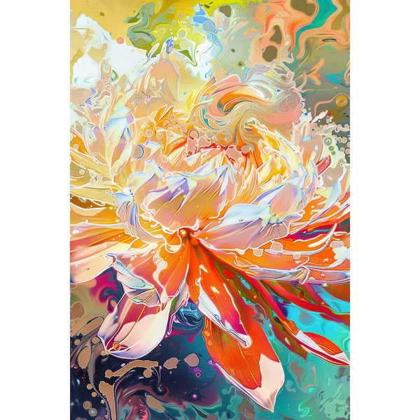 Tableau Moderne de Fleurs Stylisées