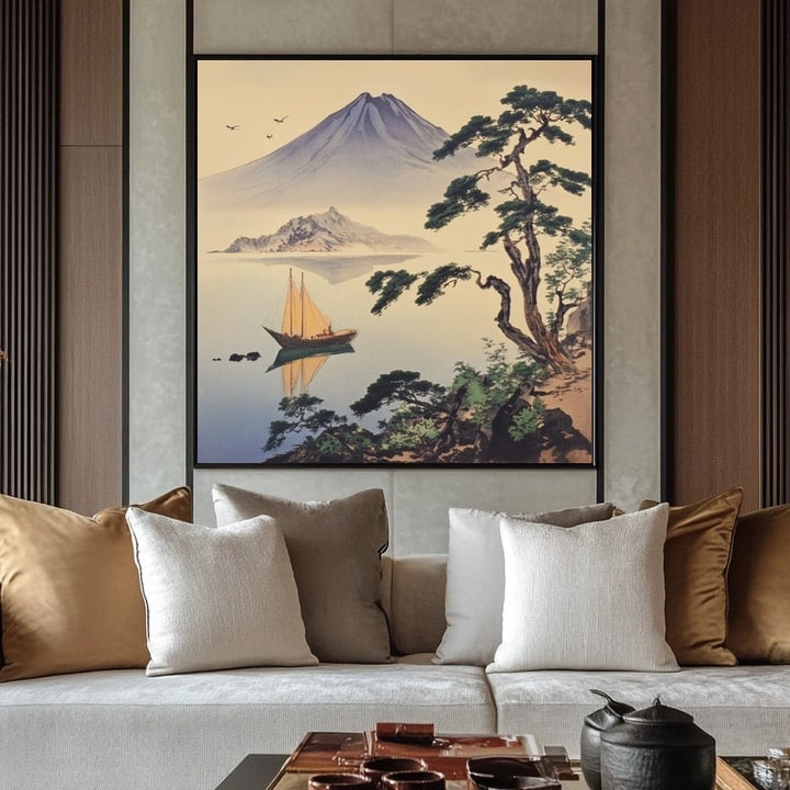 Tableau Mont Fuji et Lac, art mural décoration nature