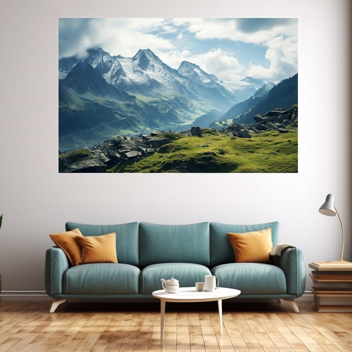 Tableau Montagne Alpes, art mural décoration nature