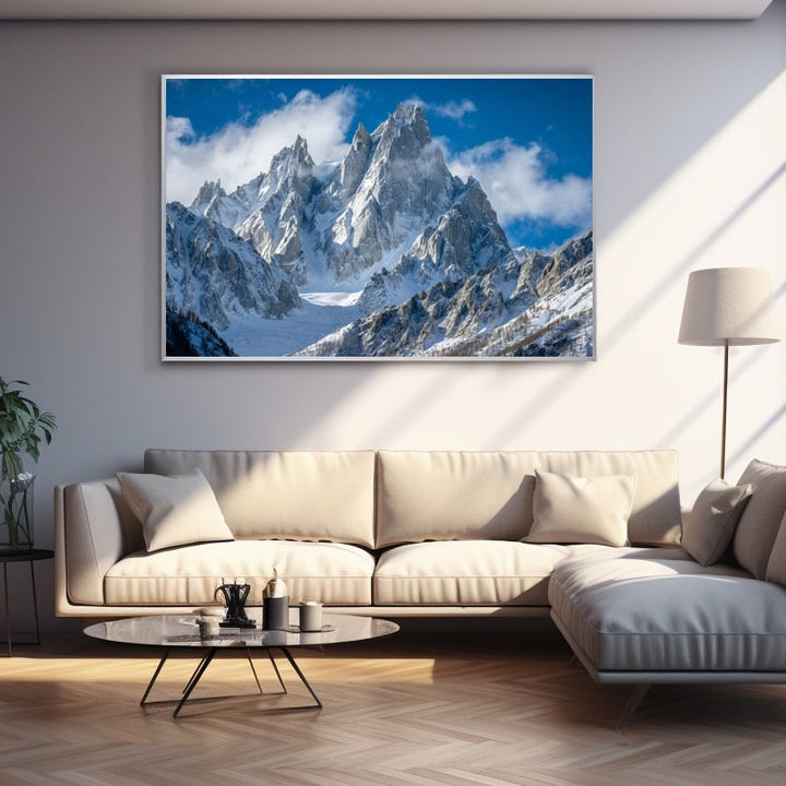 Tableau Montagne Chamonix, art mural décoration nature