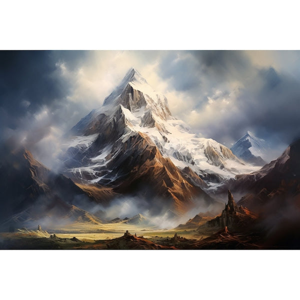 Tableau Contemporain Montagne, art mural décoration nature