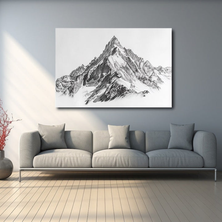 Tableau Montagne Dessin, art mural décoration nature