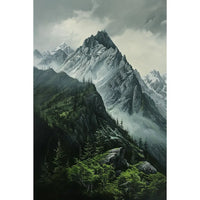Thumbnail for Tableau pic rocheux et forêt aux tons vintage