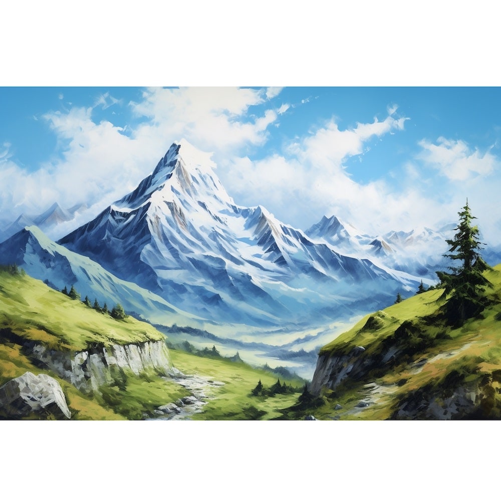 Grand Tableau Montagne, art mural décoration nature