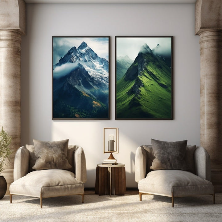 Tableau Montagne Vertical, art mural décoration nature