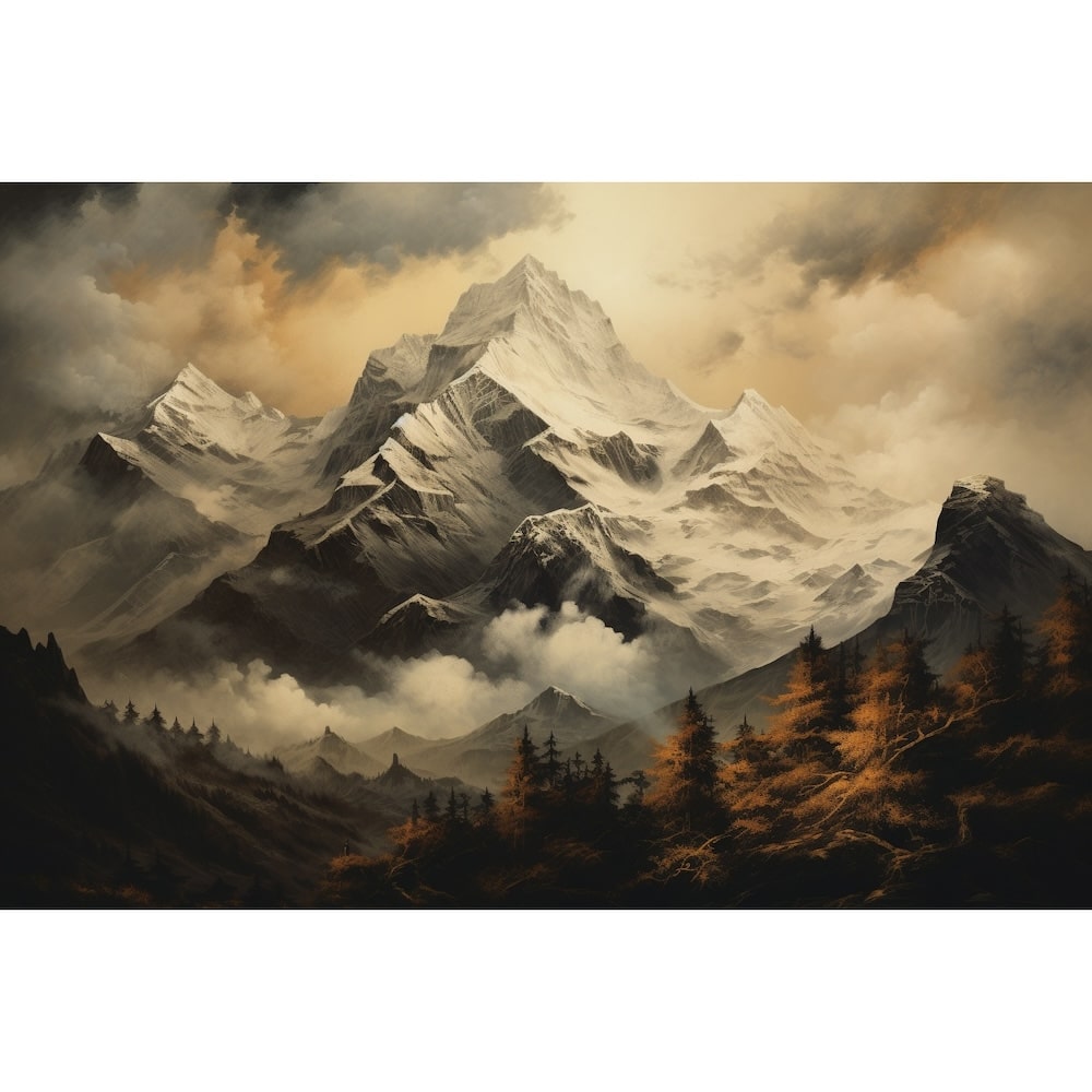 Tableau Déco Montagne Vintage, art mural décoration nature
