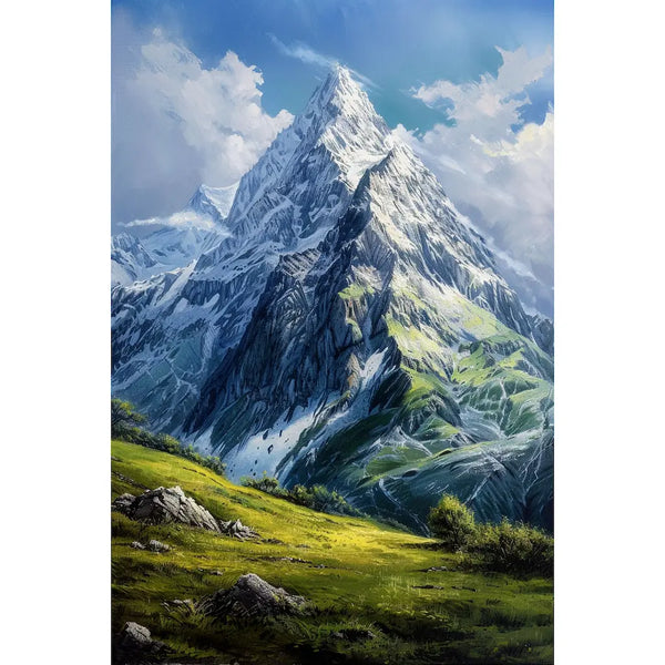 Tableau Montagne et Prairie Alpine, art mural décoration nature