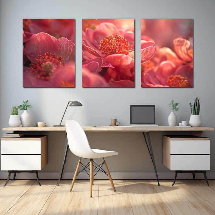 Tableau Multi Panneaux Fleurs
