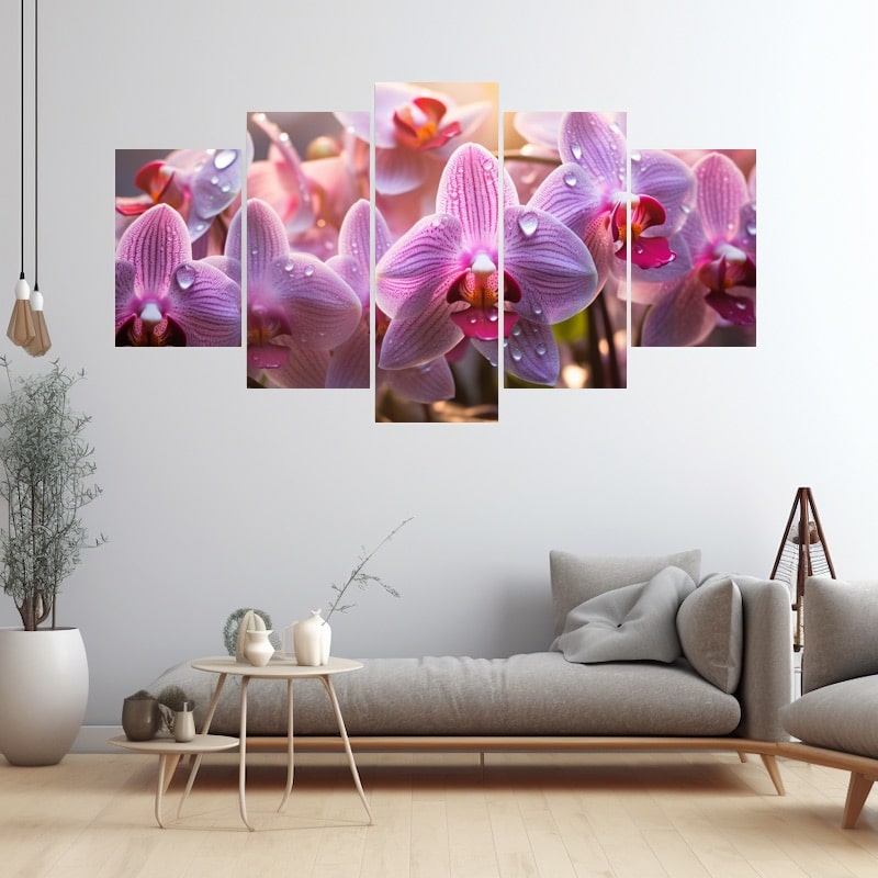 Tableau Multi Panneaux Orchidée