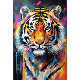 Tableau Tigre Multicolore, art mural décoration nature