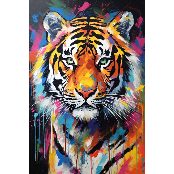 Tableau Tigre Multicolore, art mural décoration nature