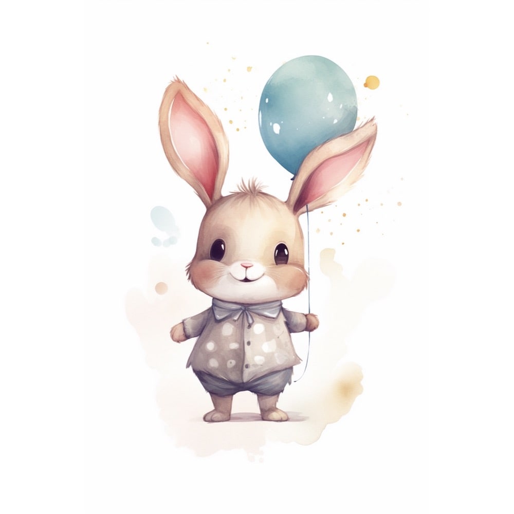 Tableau Mural Chambre Bébé Lapin, art mural décoration nature