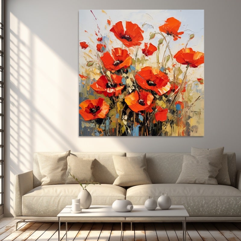 Tableau Mural Coquelicot