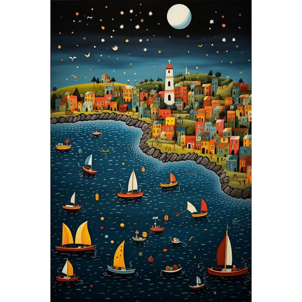 Tableau Naïf Mer, art mural décoration nature