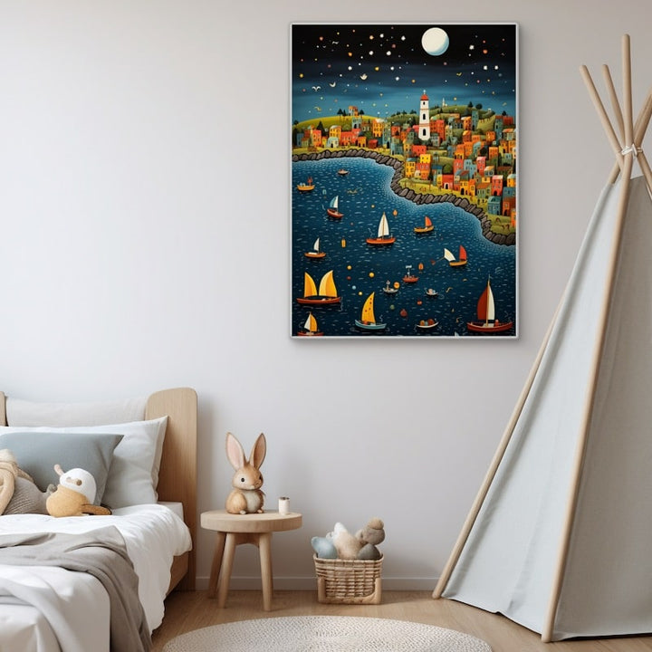Tableau Naïf Mer, art mural décoration nature