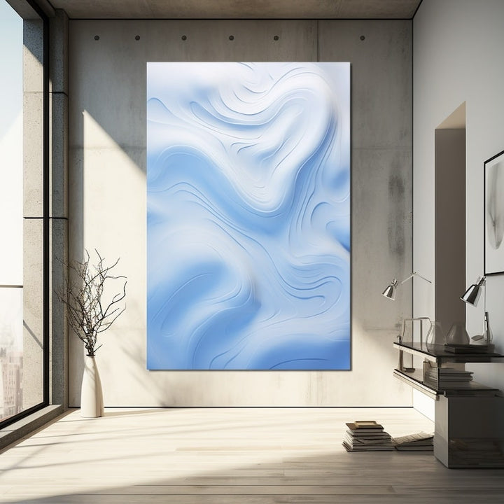 Tableau Neige Abstrait, art mural décoration nature
