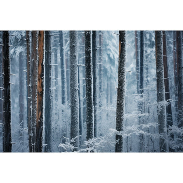 Tableau Forêt Givrée en Hiver, art mural décoration nature
