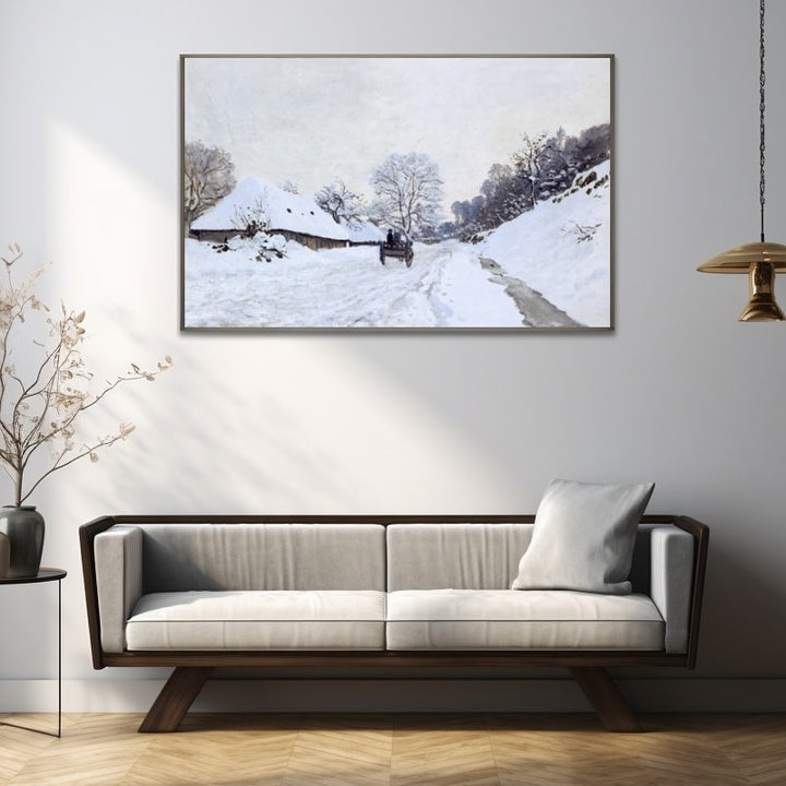 Tableau Neige Monet, art mural décoration nature