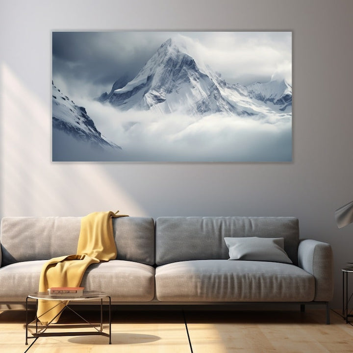 Tableau Neige Montagne, art mural décoration nature