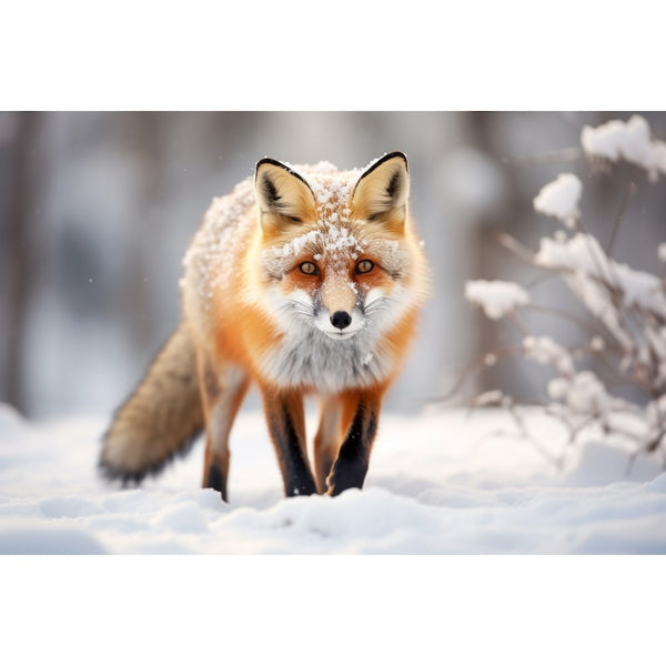 Tableau Renard Roux sur la Neige, art mural décoration nature