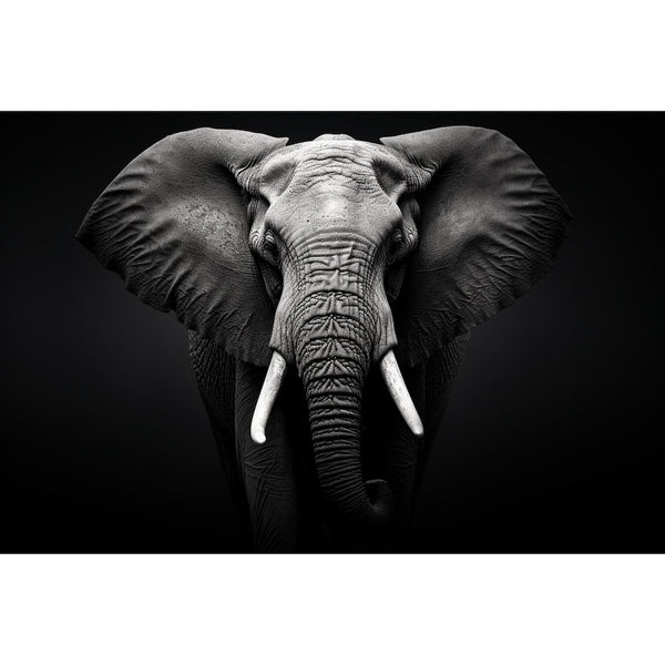Tableau Éléphant Noir et Blanc, art mural décoration nature