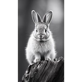 Tableau Duo de Lapins en Noir et Blanc, art mural décoration nature